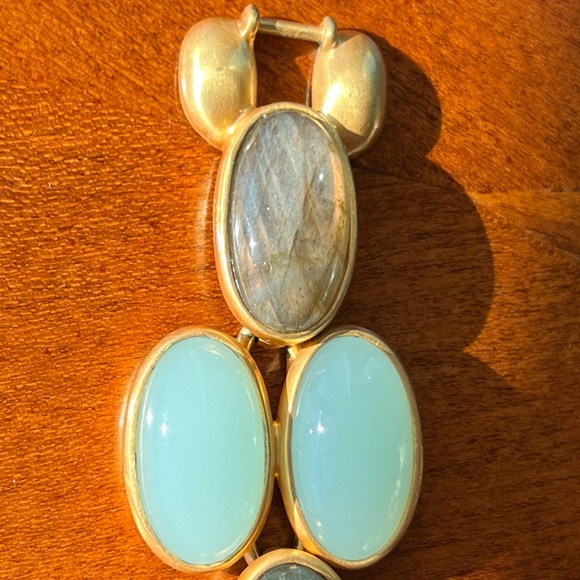 JULIE VOS BRACELET & EARRINGS SET (Aqua Blue Chalcedony & Labradorite)  *RETIRED - Picture 10 of 14